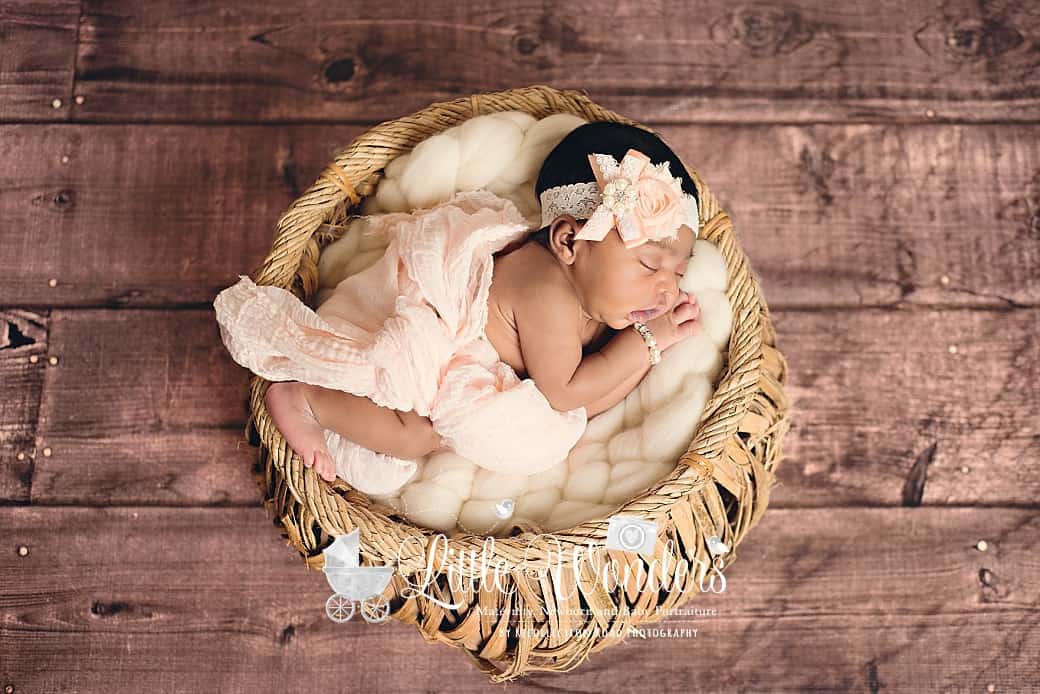 Newborn Portraits in Kingwood- Baby in a basket